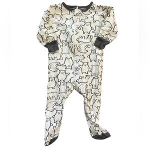 Gerber Gray and White Bear Footie Pajamas | 6-9M